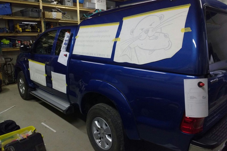 autobelettering visserijonderzoek kalkman