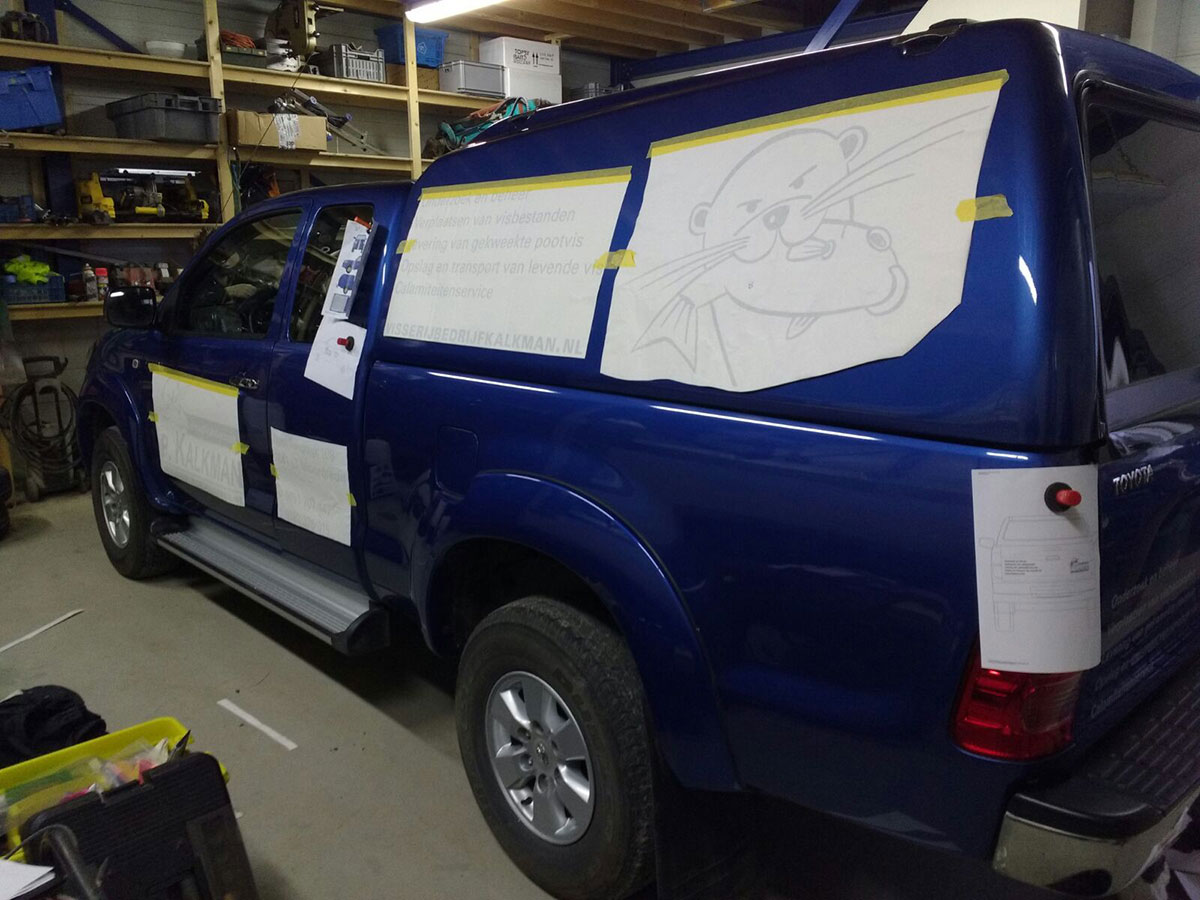 autobelettering visserijonderzoek kalkman